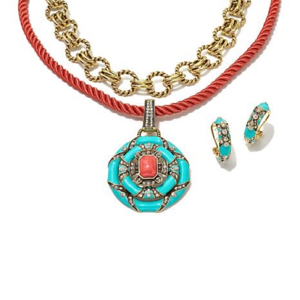 Heidi Daus Nautilus Necklaces & Earrings Set NIB